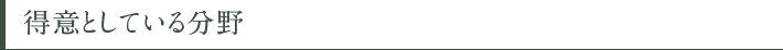 得意としている分野